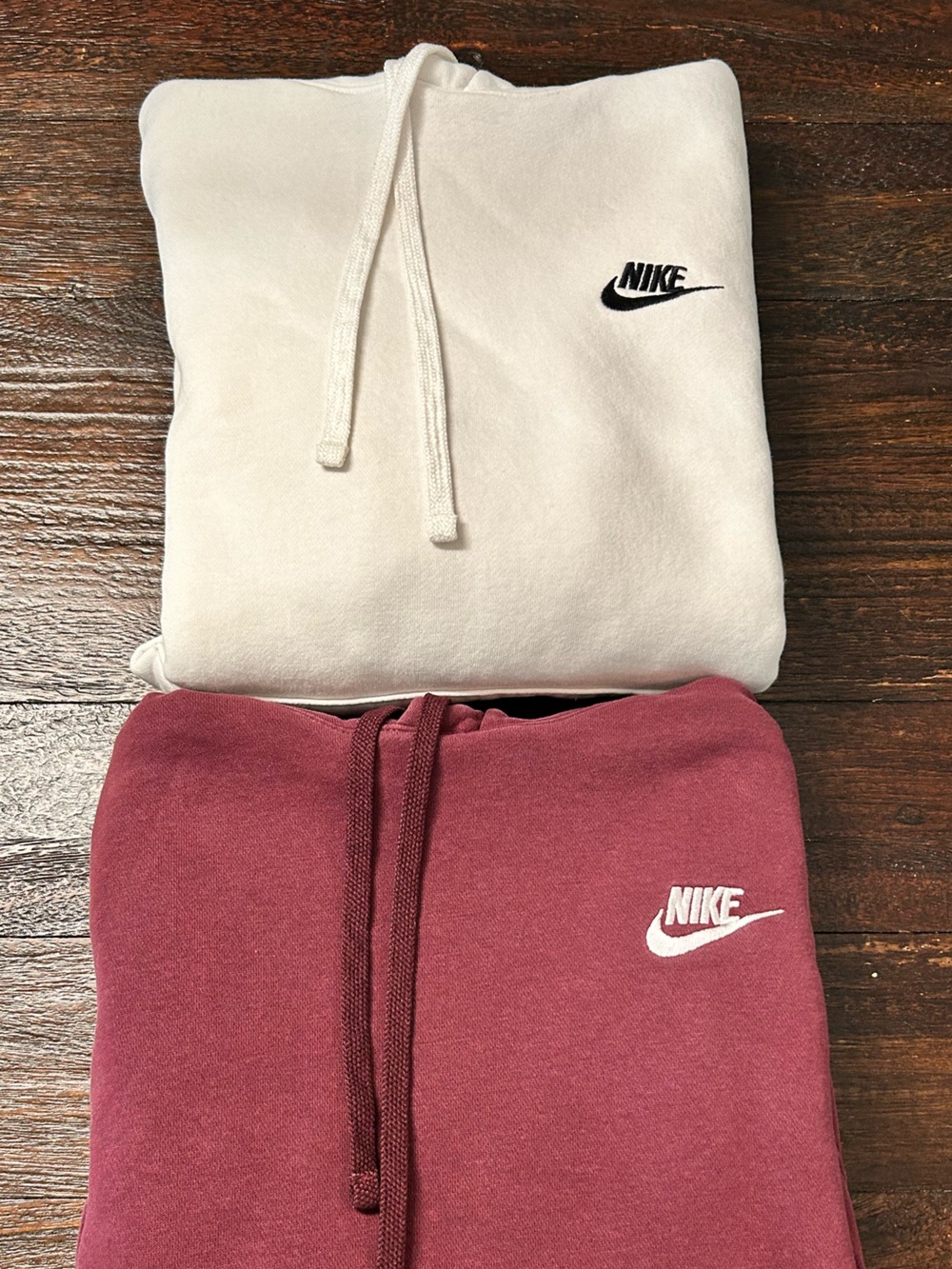 Nike Sportswear Club Fleece Pullover Hoodie Bundle Set - Burgundy & White
